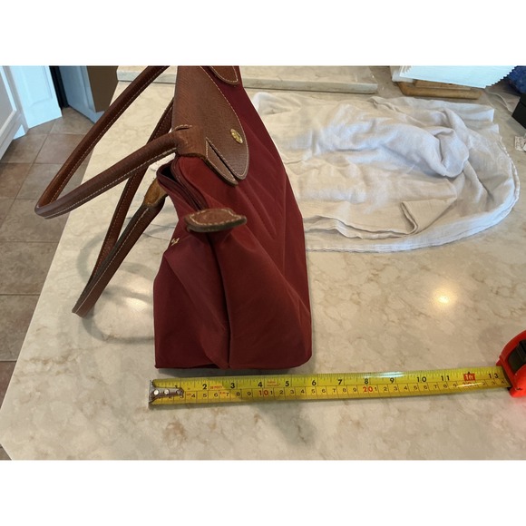 Longchamp Burgundy Red Tote Handbag Purse Top Handle Bag - Picture 2 of 15